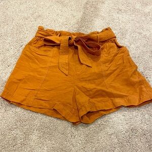Pumpkin orange tie shorts